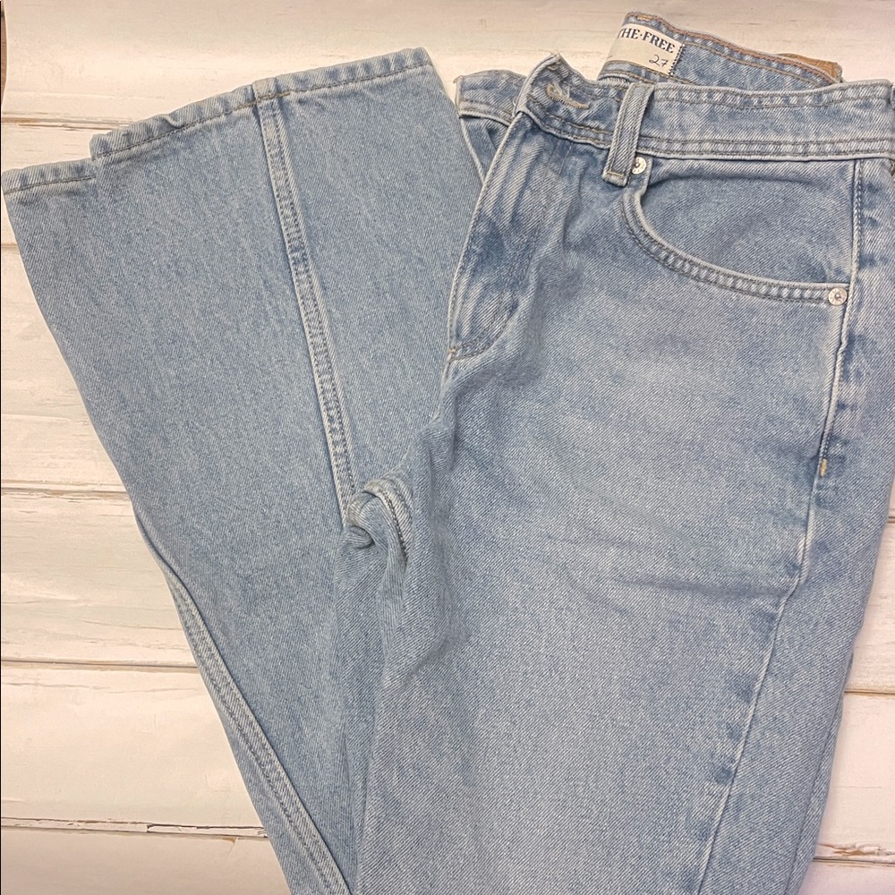 We The Free Xena High-Rise Slim Straight Light Wash Denim Jeans